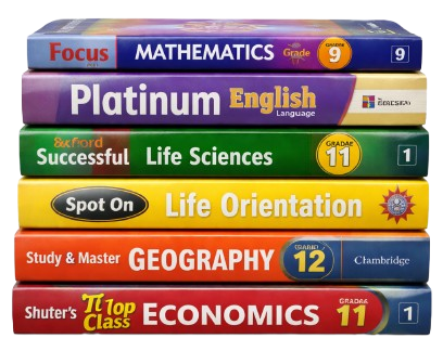 Stack of colorful textbooks